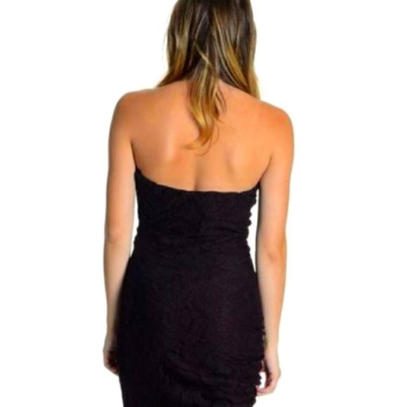 ALC Chocolate Brown Sleeveless Lace Overlay DreSs - Picture 4 of 6